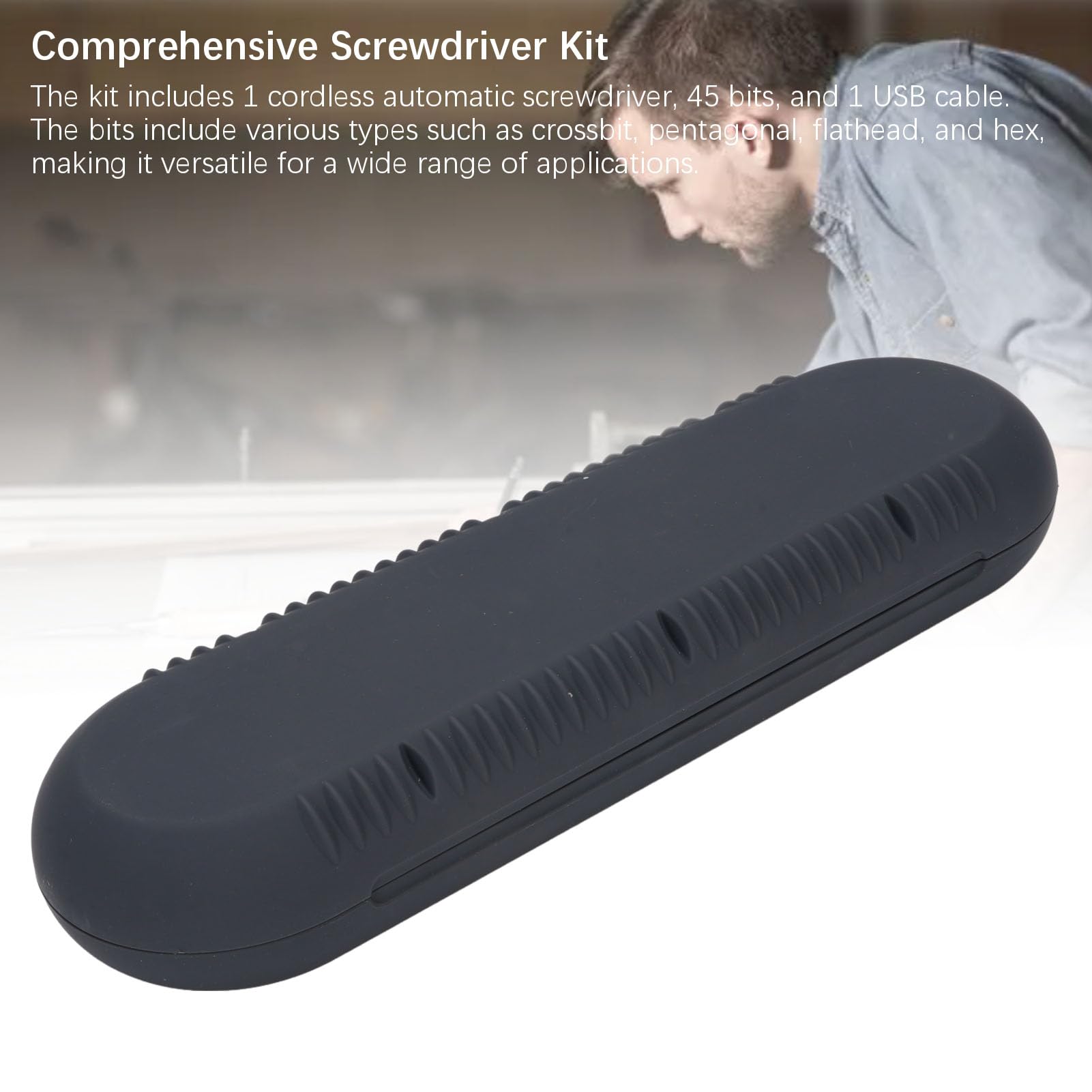 Cacciavite elettrico Cacciavite ricaricabile senza fili con luce a LED con batteria da 45 bit 200r / min 320mAh per riparazione elettronica domestica Smartphone portatile