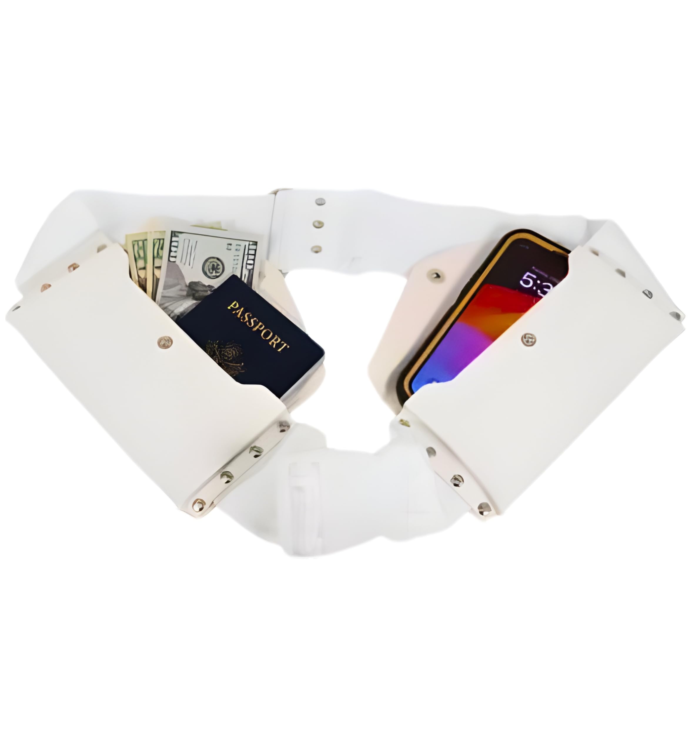 Ihram Hajj Ummrah Belt for Men XL Size 42 Inches, 110 cm, Hajj Umrah Essentials Adjustable White Waist Bag Belt with Ihram Unstitched White Belt Waterproof