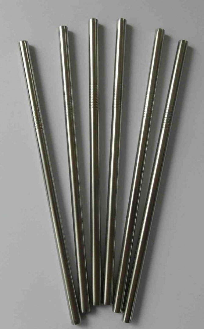 2 Straight Metal Drinking Straw Stainless Steel Reusable Eco Party Straws Premium Quality + 1 STRAW CLEANER ref.90