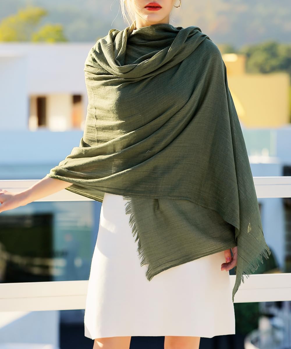 Harewom Lightweight Gauze Linen Feeling Shawl Wraps for Women Beach Summer Scarf for Evening Wedding Dresses