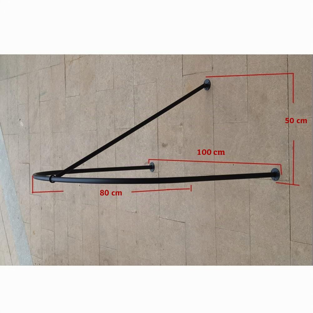 LXHONG Barre Accrochante De Vestiaire Au Détail, Tringle À Rideau De Douche Tube Métallique Incurvé Antirouille pour Salle De Bain, Cabine D'essayage, Demi-Cercle, Montage Mural