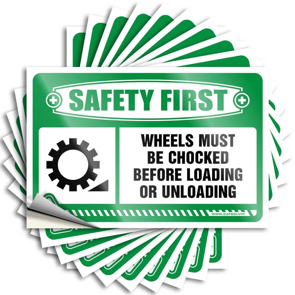 Safety First Wheels Must Be Chocked Before Loading Or Unloading Encouraging Farm Kitchen Decor - Decal Window Removable Vinyl Decal(6X9CM)
