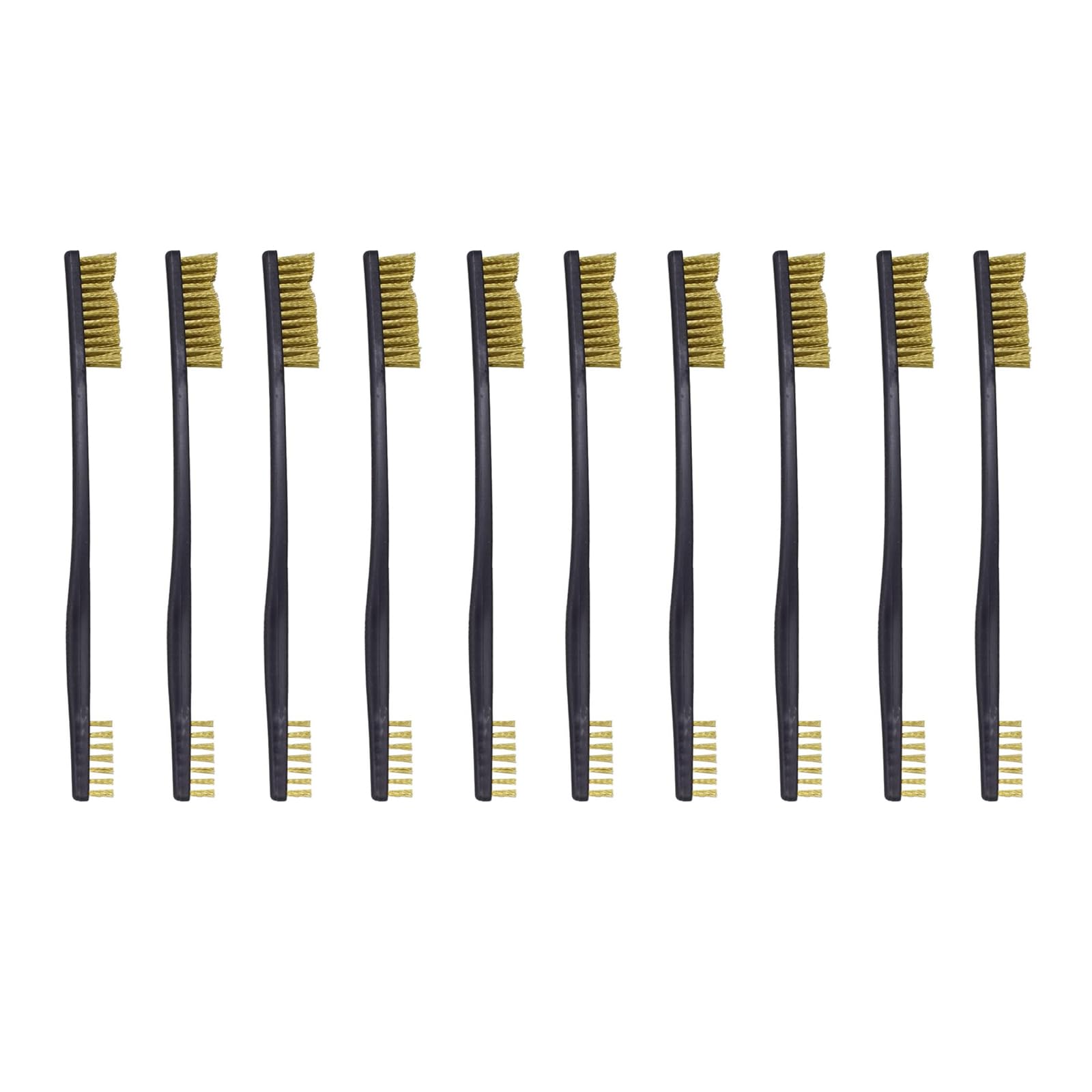 10Pcs 7inch Double-Ended All Purpose Gun Cleaning Brushes, Universal Gun Cleaning Kit Pick Set with Plastic Handle for Pistol Rifle Shotgun Gun Cleaning Brush Set (Brass)