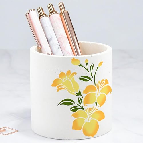 Miniatura 4 de CrafTreat Plantillas de flores reutilizables de 36 piezas para pintar (3 x 4), plantillas florales de bricolaje para madera y pared