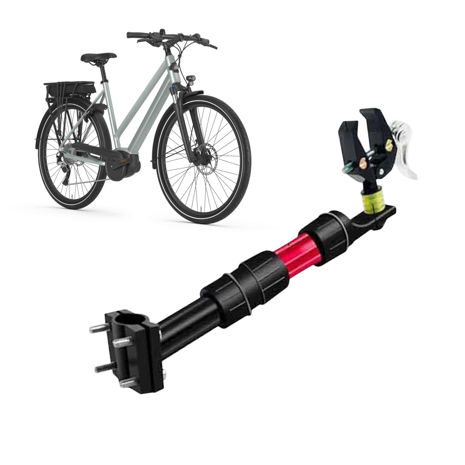 Łącznik haka holowniczego do roweru, do transportu, odporny na warunki atmosferyczne, do przyczepki rowerowej, do aktywności na świeżym powietrzu, na kemping, do dojazdów do pracy, na zakupy