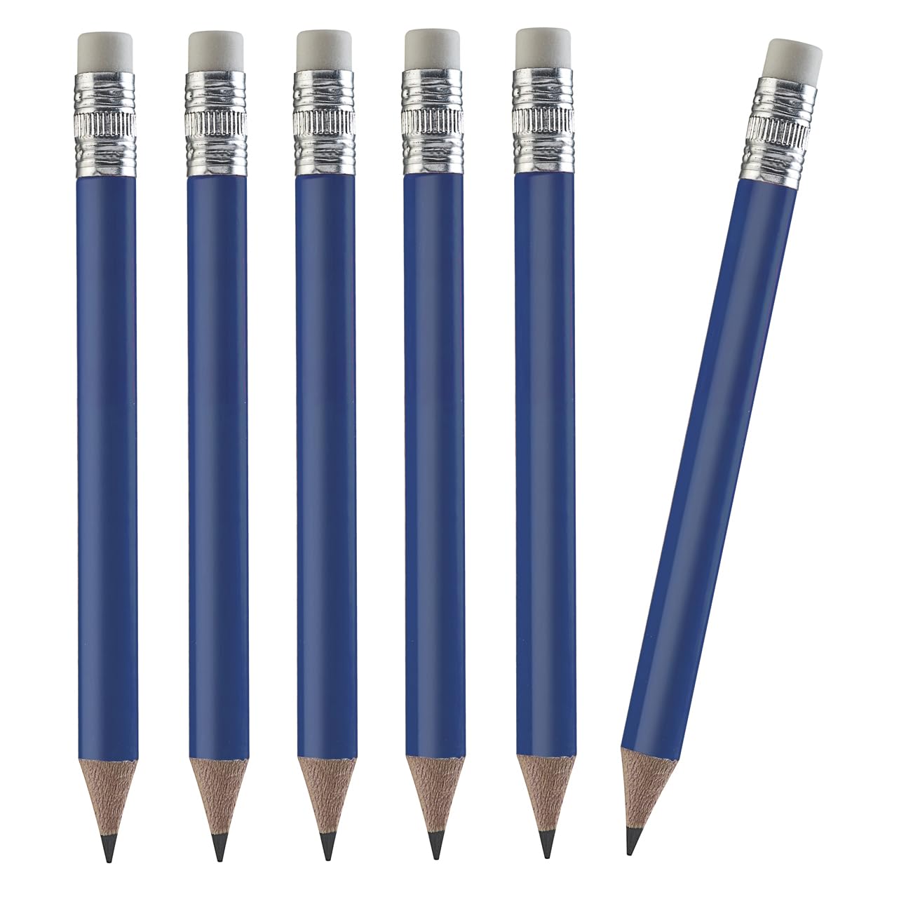 100pcs Golf Pencils, 4 Inch Mini Pencils Half Pencils with Eraser Sharpened Wood Mini Round Pencils for Schools Wedding Toddlers Home Corporate Multiple Colours (Dark Blue)