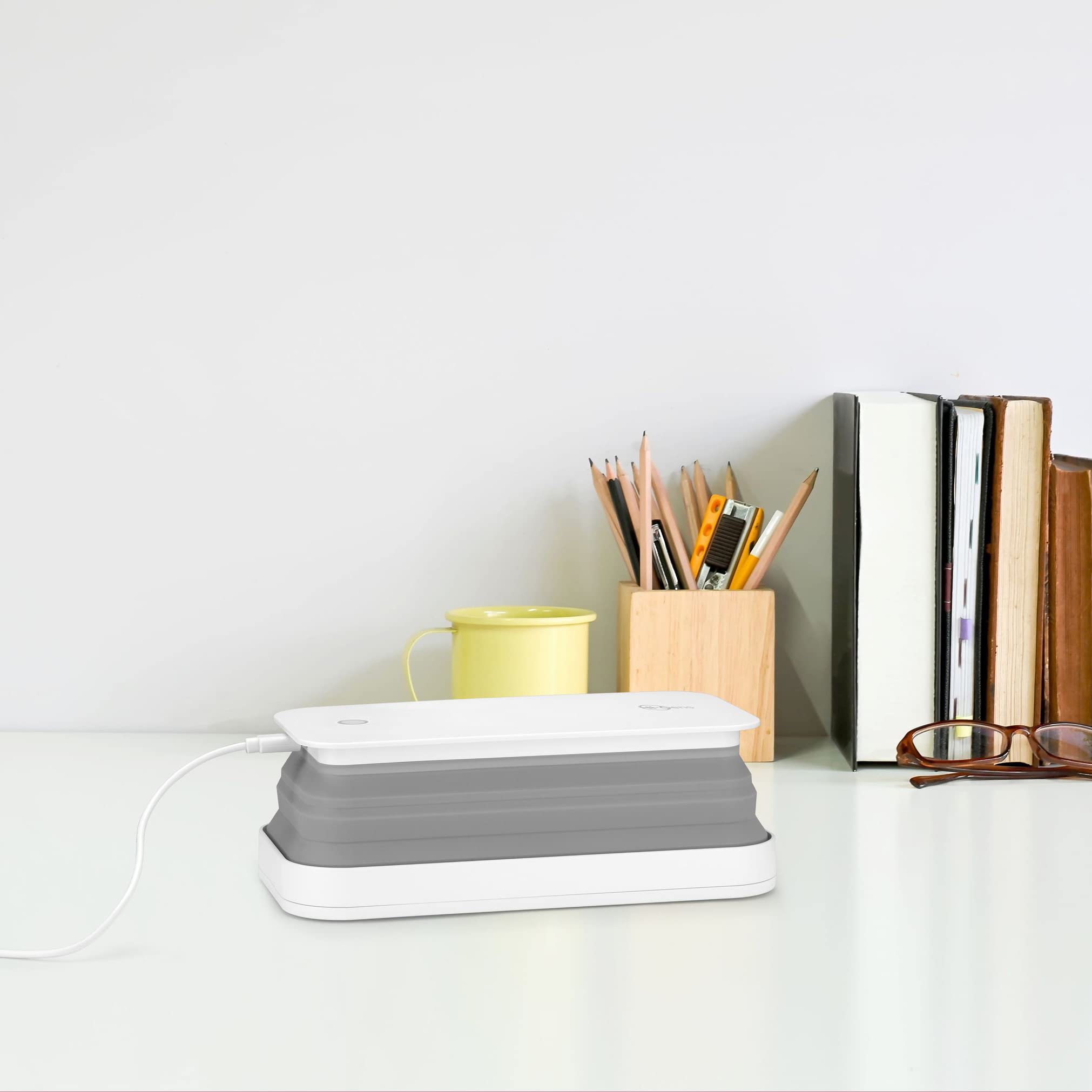 Cellularline | UVCSTERILIZERW | Hi-Gens, stérilisateur à lumière LED pour la stérilisation du Smartphone, avec émission de lumière Ultra-traviolette (UV-C), stérilisant 99,9% des bactéries.