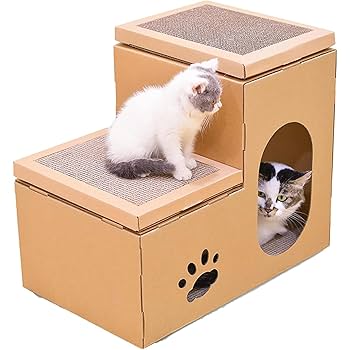 Amazon | 猫 爪とぎ 階段型 猫 つめとぎ 組み立て式 段ボール