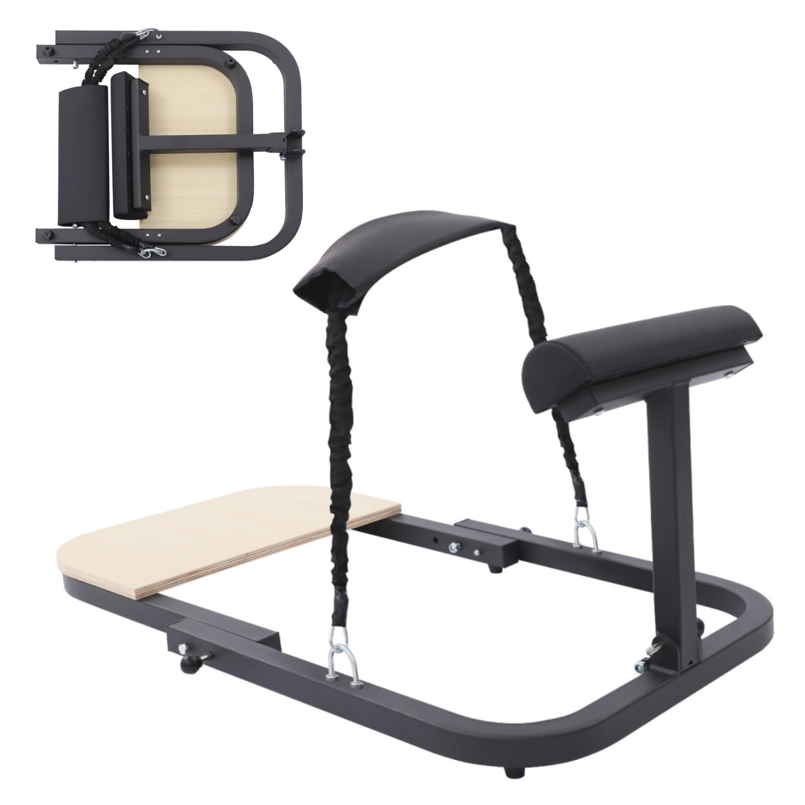 Machine professionnelle de soulèvement de hanche pour l'entraînement à domicile - Coussin hip thrust avec barre de musculation et 2 bandes élastiques de 13,6 kg - Capacité de charge : 150 kg