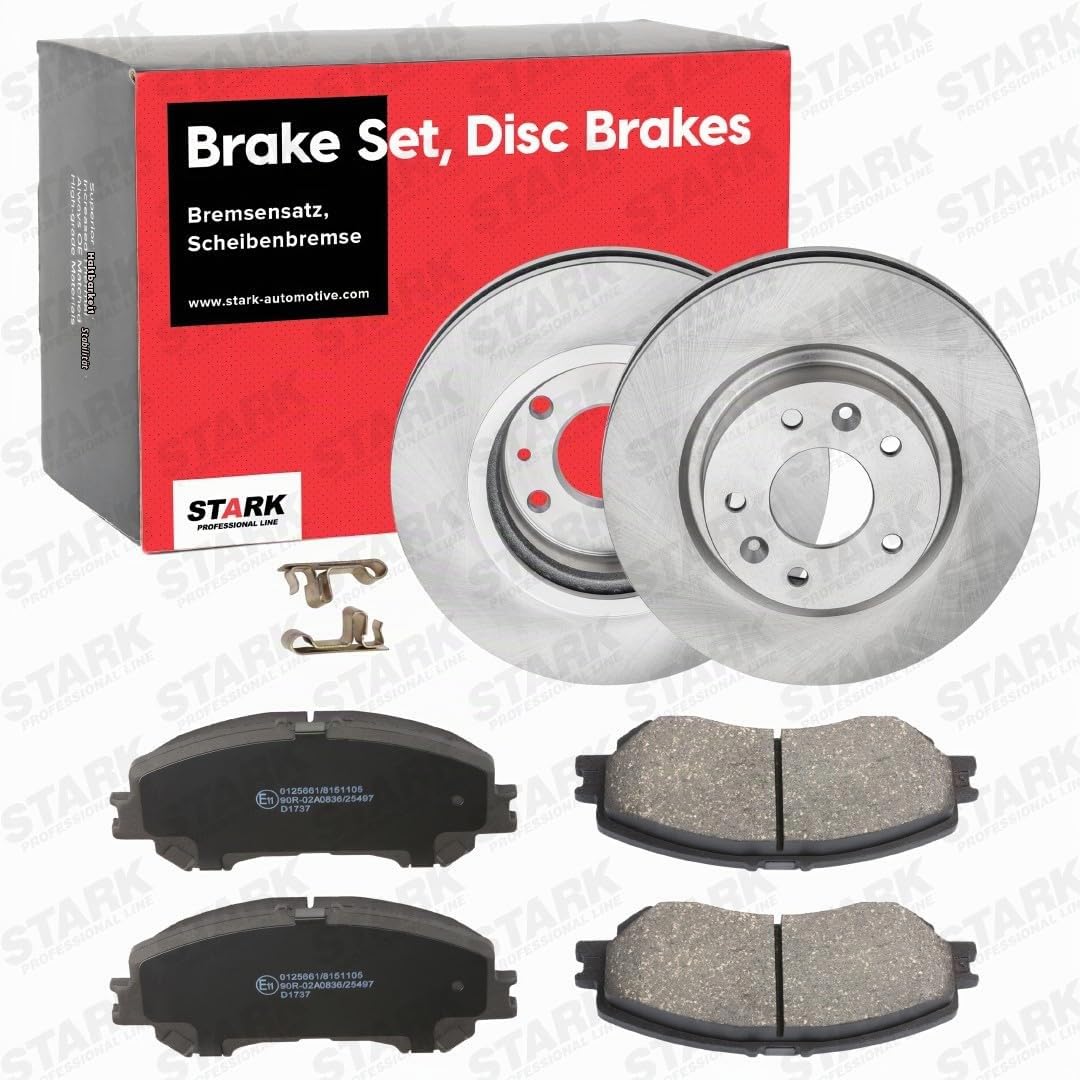 STARK Bremsen Set Vorne 296mm Bremsscheiben und Beläge Komplett Kompatibel mit NISSAN Qashqai II J11, J11, RENAULT Kadjar HA, HL Koleos 2 HC