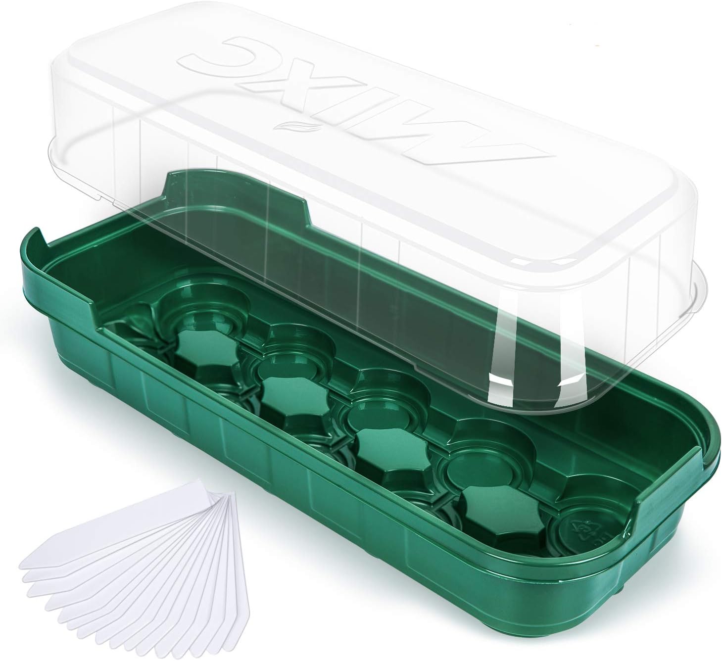 MIXC 5-Pack Mini Seed Starter Kit Sturdy Windowsill Greenhouse Trays with Cover Dome and Instruction for 36mm Peat Pellets Indoor/Outdoor Gardening