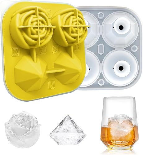 Miniatura 1 de Bandeja para cubitos de hielo, máquina de cubitos de hielo de rosas, bandeja de cubitos de hielo con tapa, bandeja de bebidas novedosas para bebidas