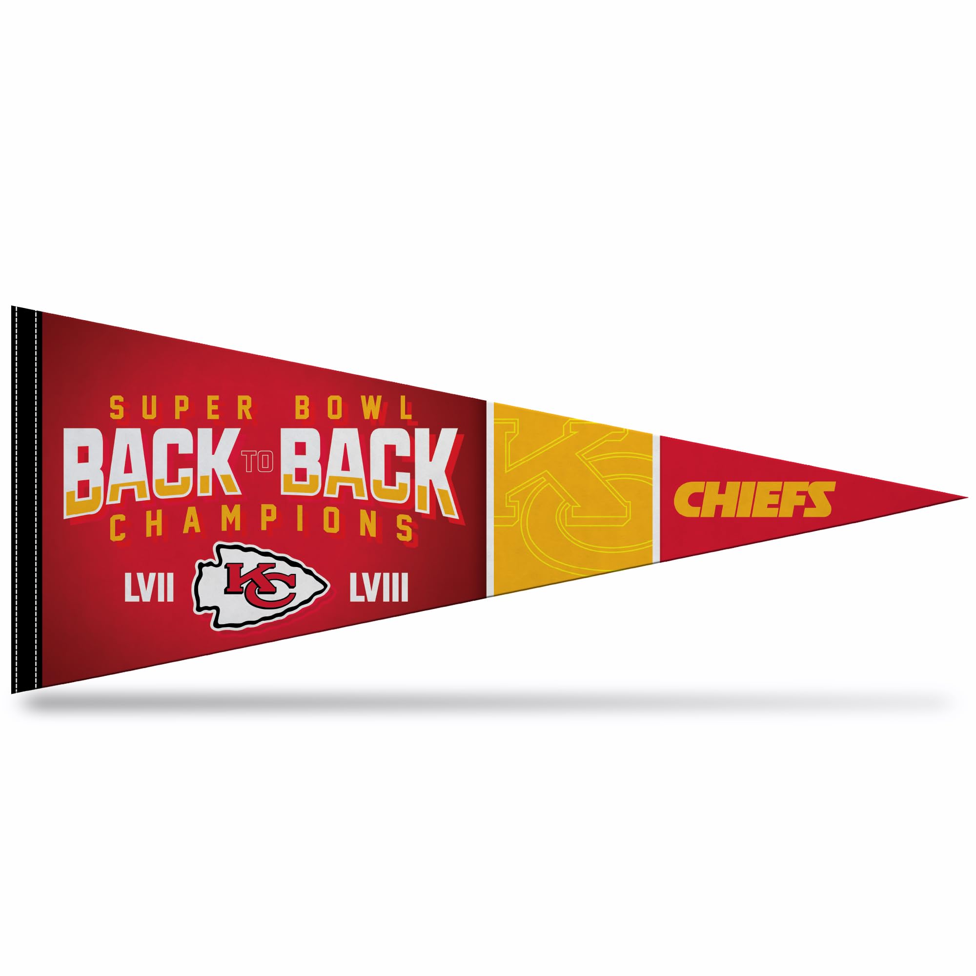 Banderín NFL Kansas City Chiefs decorativo de fieltro para dormitorio, 30x76cm