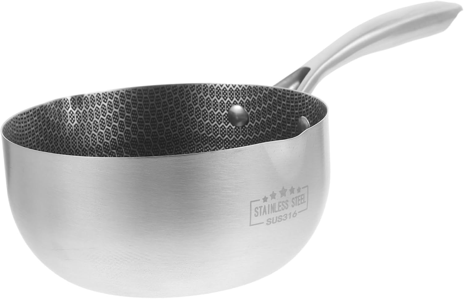 Stainless Steel Honeycomb Frying Pan Nonstick Skillet with Ergonomic Handle for Versatile Household Tool Compatible with All Stove Types