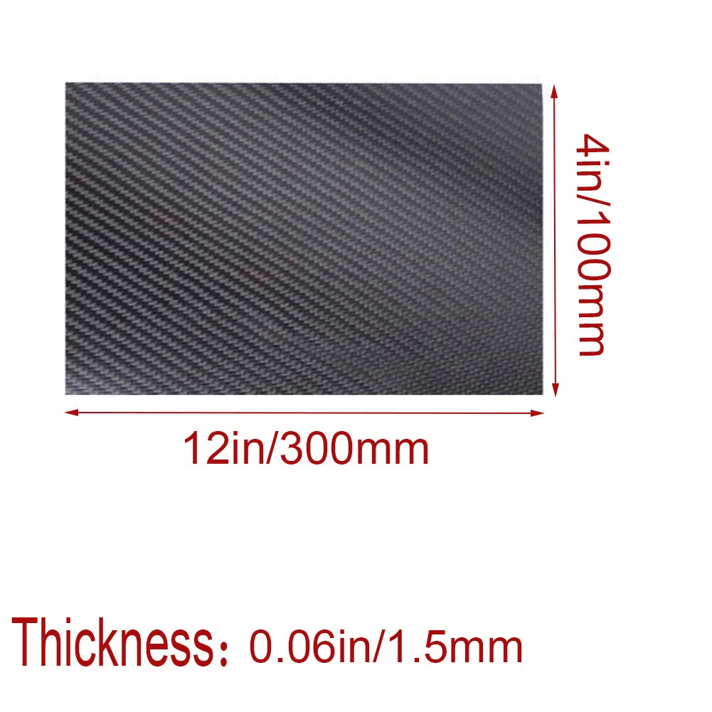 Feuille Fibre Carbone Plaque Fibre De Carbone 3K - 75x125mm