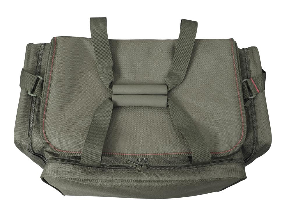 JRC Defender II Carryall torba wędkarska, poliester 500D, zielona, wodoodporna, 50 x 30 x 29 cm, kompaktowa, wyściełany pasek na ramię