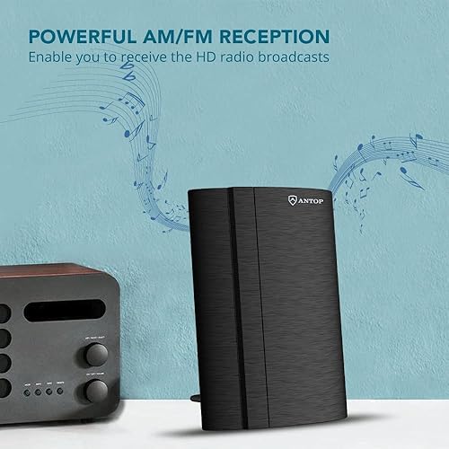 Vista 4 de Antena de radio - ANTOP ANTENNA AT-212FM Antena de radio amplificada - Antena AMFM interior para uso en el receptor estéreo en el hogar