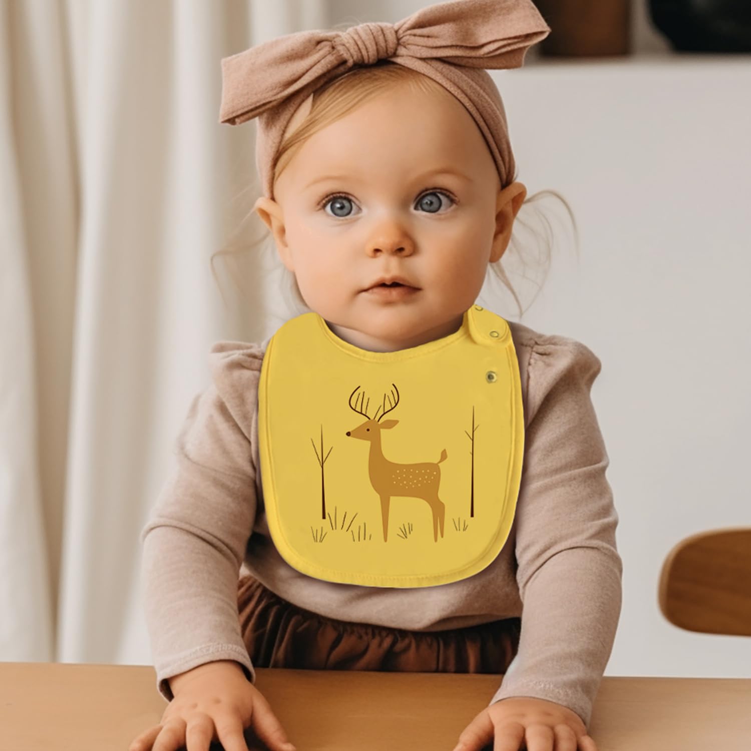 Paquetes de 6 Baberos Impermeables de Algodón para Bebés Niñas y Niños para Babear Comer con Broches