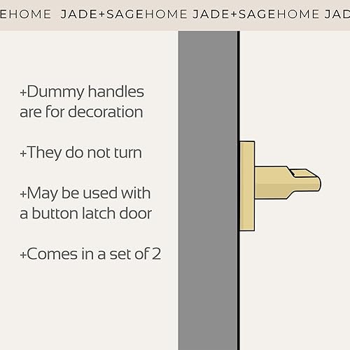 Miniatura 3 de JADE + SAGE Hunter - Manija de puerta interior de privacidad sin llave  Cerradura de puerta dorada cepillada  Manija de puerta dorada moderna de