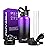 Water Bottle Insulated 32oz 40oz 64oz 128oz Straw Lid Spout Lid & 3 Lids, Leak Proof, Vacuum Insulated,Stainless Steel Water Bottle Wide Mouth for Sports, Gym or Office (Purple Black, 32 oz)