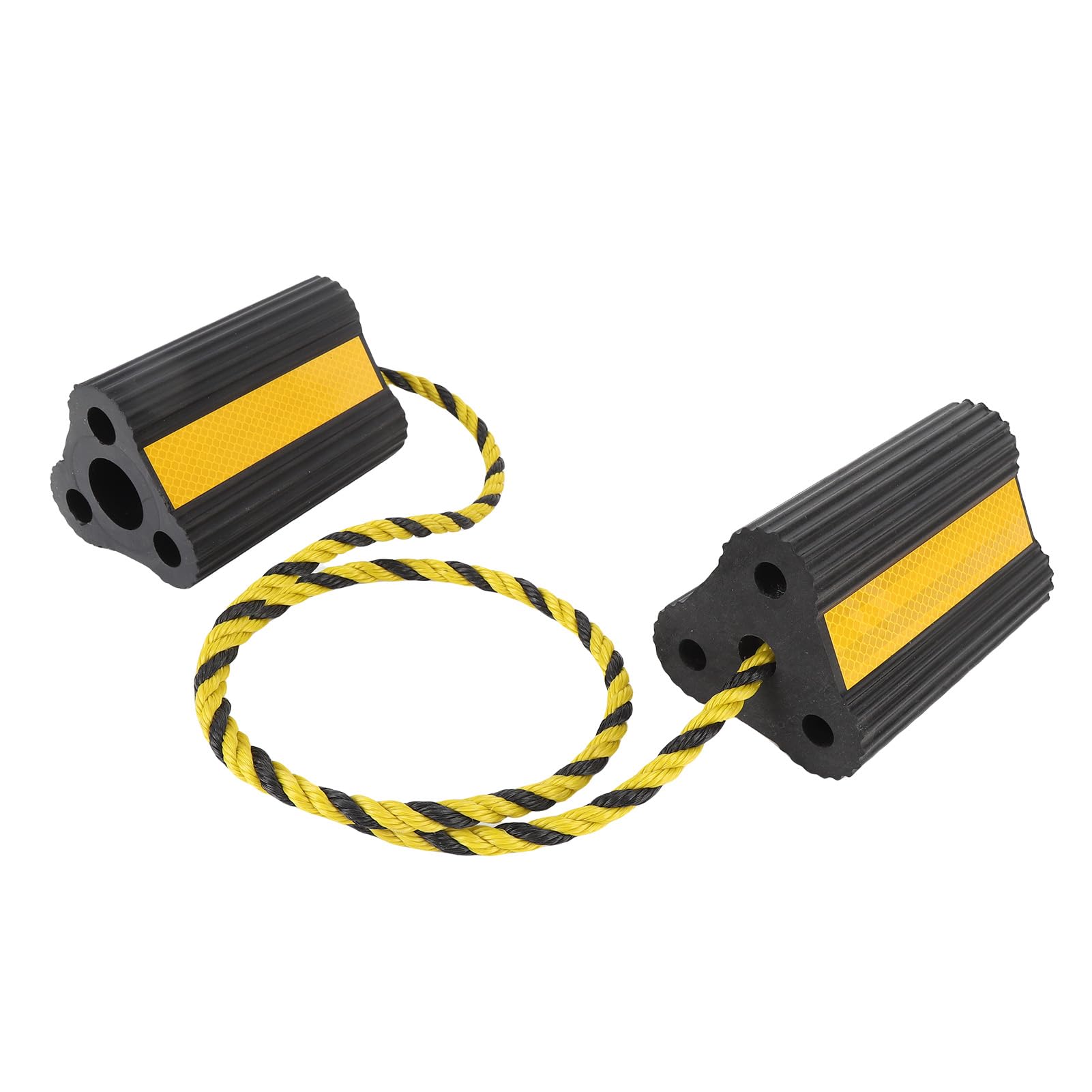 KIMISS Wheel Chocks Heavy Duty Rubber Blocks Anti Slip Tire Stopper with Reflective Strips for Trailers Trucks Camping