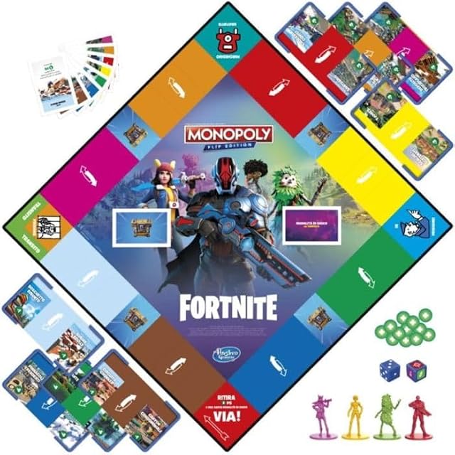 Foto 4 de 4 de Monopoly Flip Edition: Fortnite - Juego de mesa, Monopoly inspirado en el videojuego Fortnite, juegos de mesa…