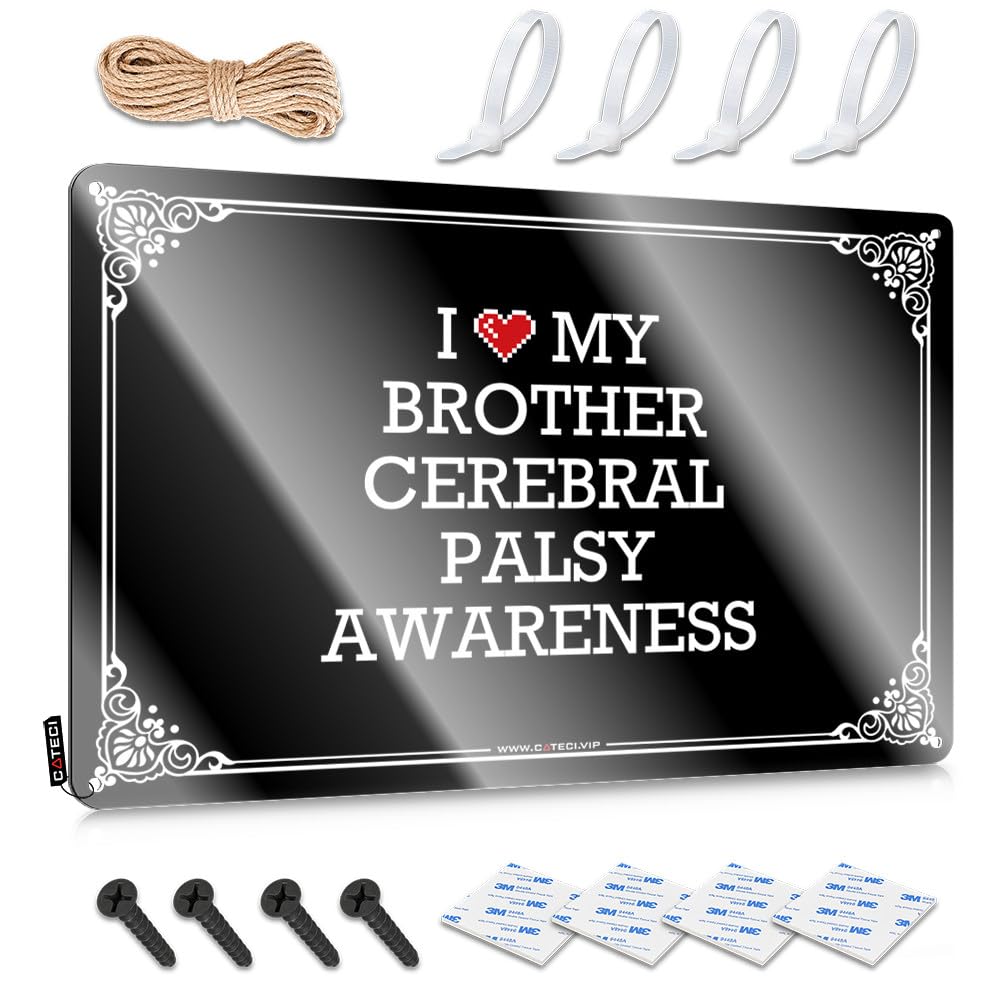 Fzfn Colour Decor Handcrafted Books Soft Bath I Love My Brother Cerebral Palsy Awareness - Vintage Wall Decor For Pool(20X30cm)