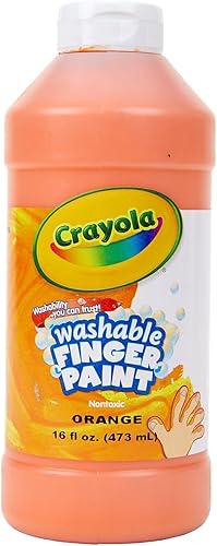 Miniatura 20 de Crayola Pintura lavable para dedos, marrón (16 onzas), pintura para niños pequeños para artes y manualidades, suministros de aula para niños,