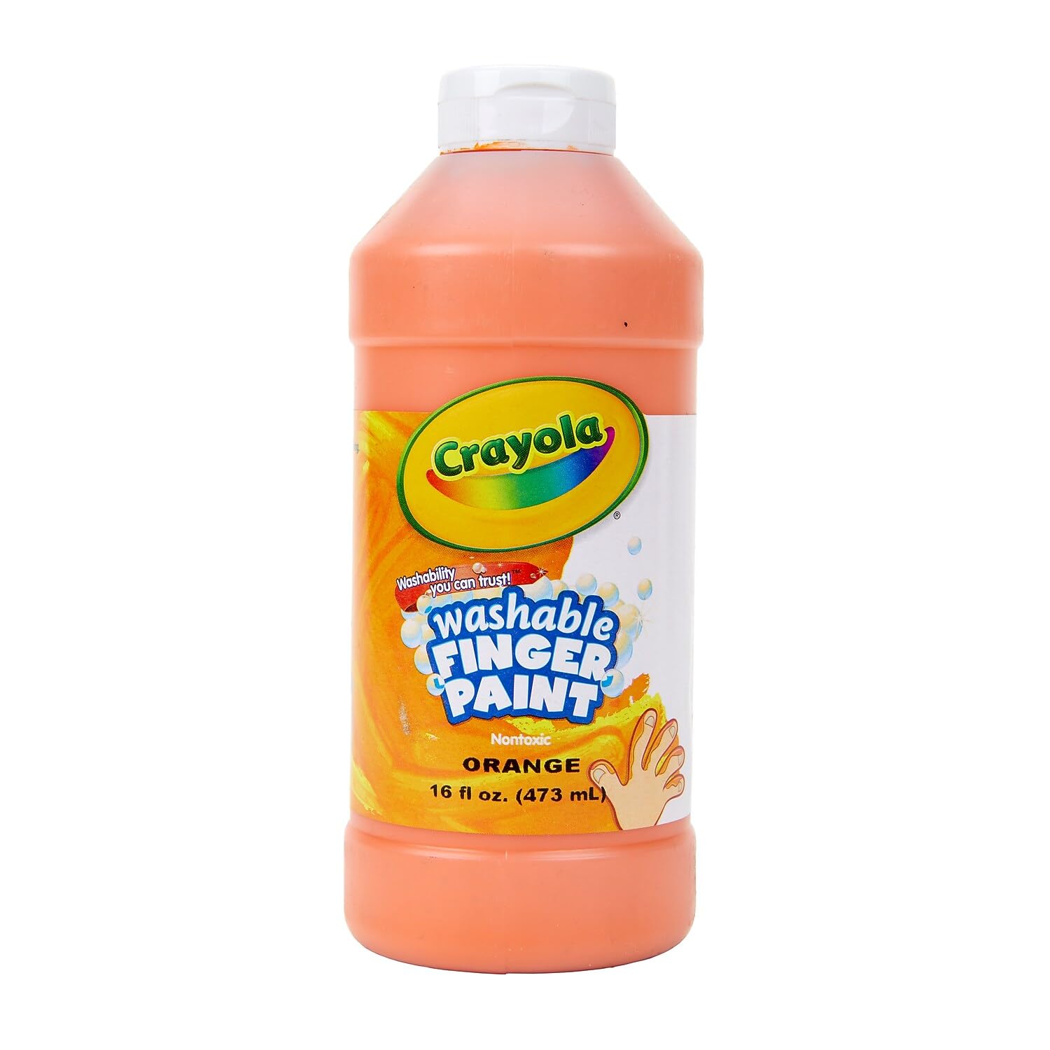 Washable Fingerpaint, Orange, 16 oz