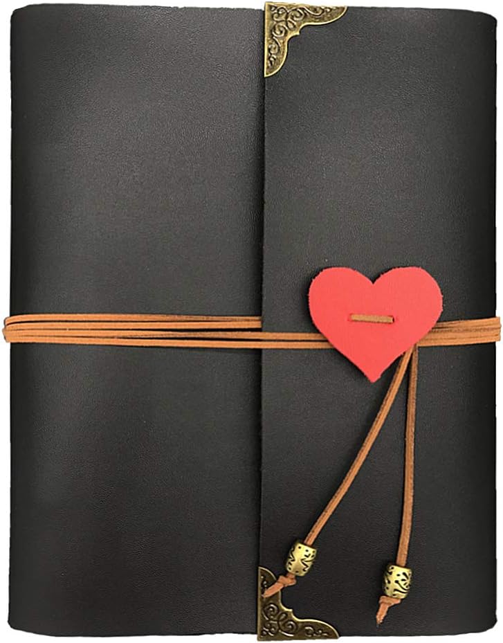 Photo Album, Leather Photo Scrapbook Memory Book Hand Made DIY Albums with 30 Sheets