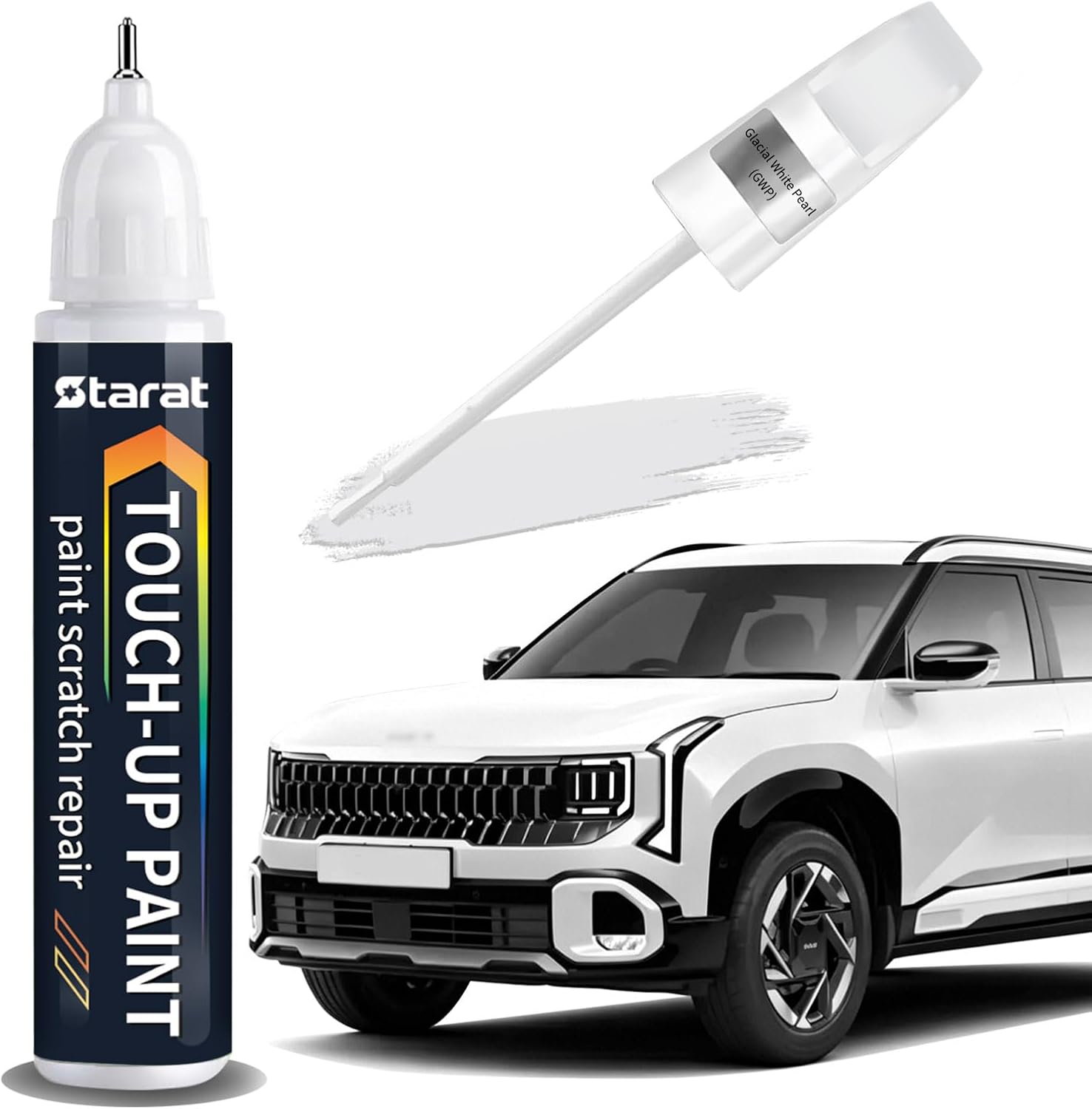 Glacial White Pearl(GWP) Touch Up Paint Pen for Kia 2-in-1 Quick & Easy Car Scratch Repair Kit Exact OEM Match for Forte/K5/Optima-models/Seltos/Sorento/Telluride