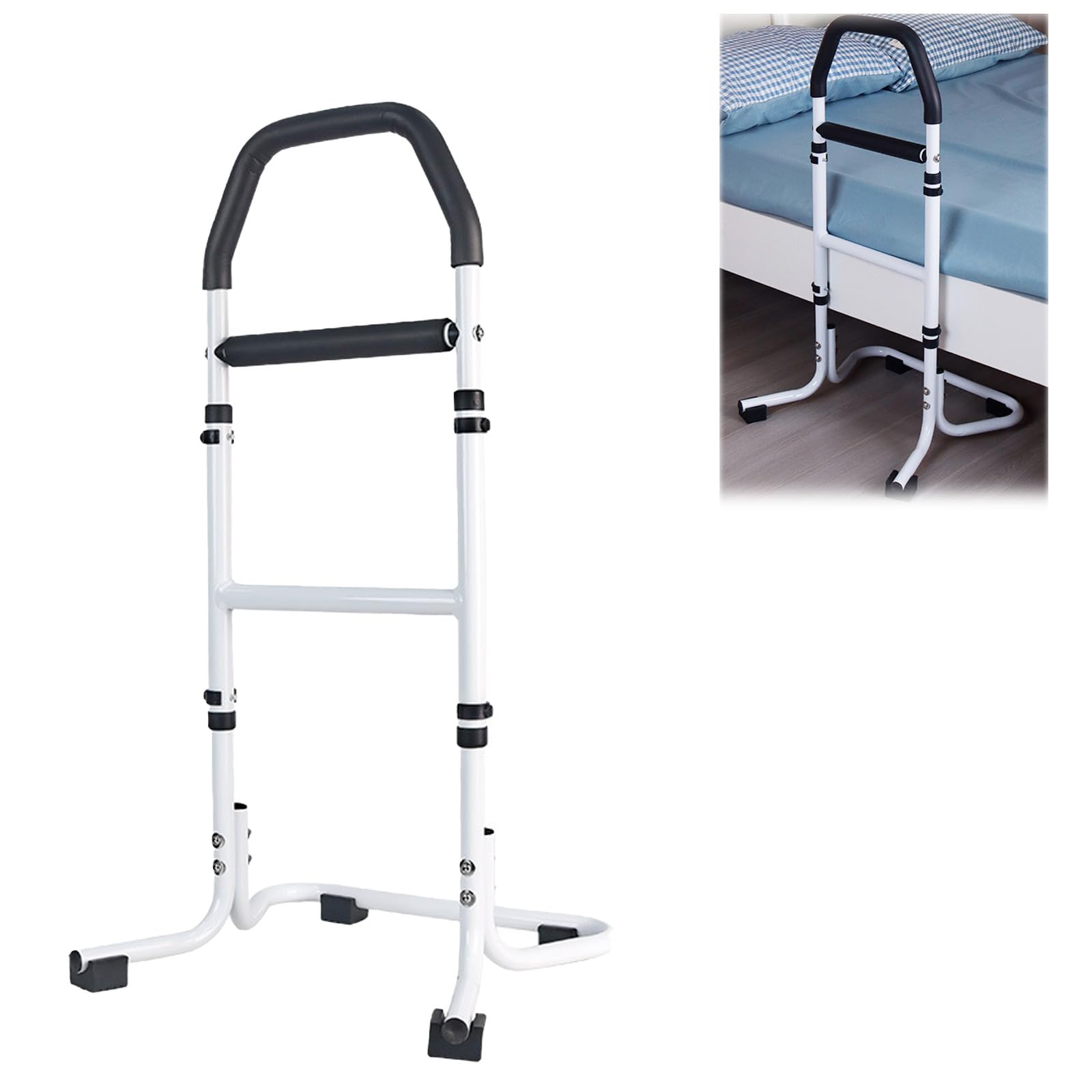 Supporto per Anziani, Supporto per Alzarsi dal Letto/Divano/WC, Altezza Regolabile, Antiscivolo Aiuto per Alzarsi dal Letto per Anziani, Persone con Limitata Mobilità (Piedini Antiscivolo)