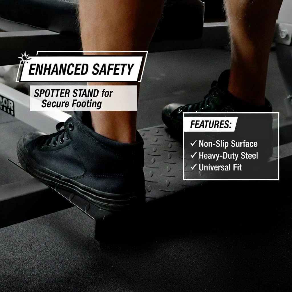 Valor Fitness Olympic Weight Bench Press Station - Spotter Arms - Adjustable Safety Catch- Max 500 lbs - Plate Storage Pegs - Home Gym Equipment