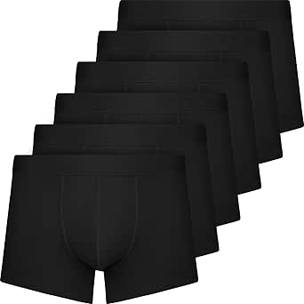QINCAO Boxer Uomo, a Confezioni di 6 Pezzi, Mutande Uomo, Boxer Uomo Cotone Senza Logo.