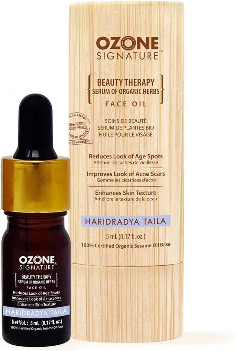 Ozone Signature Haridradya Taila (5 Ml) | Face Serum for Men and Women to reduce Acne and Acne Scars, Dark Spots, Blackheads and Whiteheads