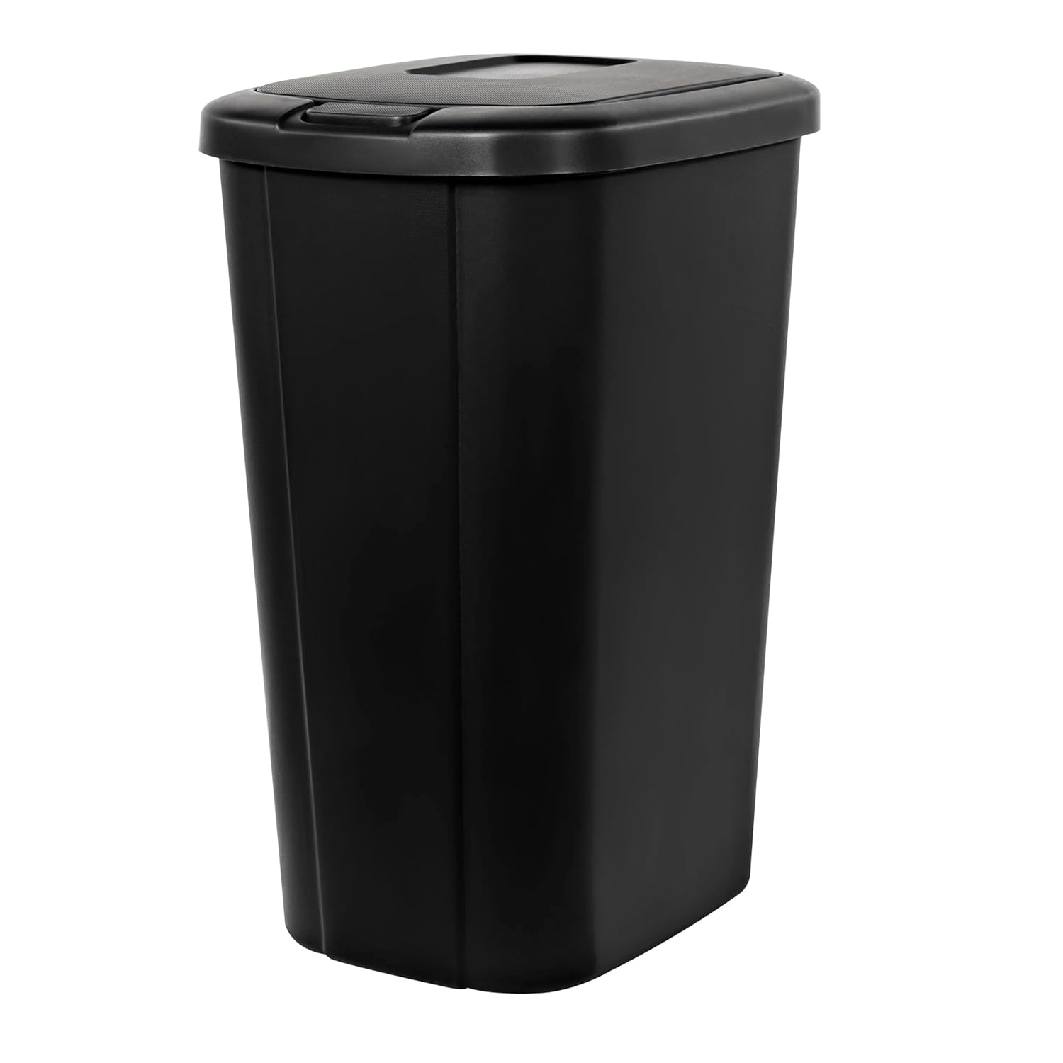 13.3 Gallon Touch Top Kitchen Trash Can, Large Capacity Plastic Garbage Bin with Automatic Closing Lid (Black)