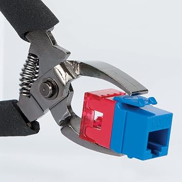 ICC RJ45 Keystone Connector and Patch Cord Removal Tool with Wide Flat Nose Jaws, Compatible with Ethernet and Fiber Optic Patch Cables, High-Density, Corrosion-Resistant, Ergonomic Handle