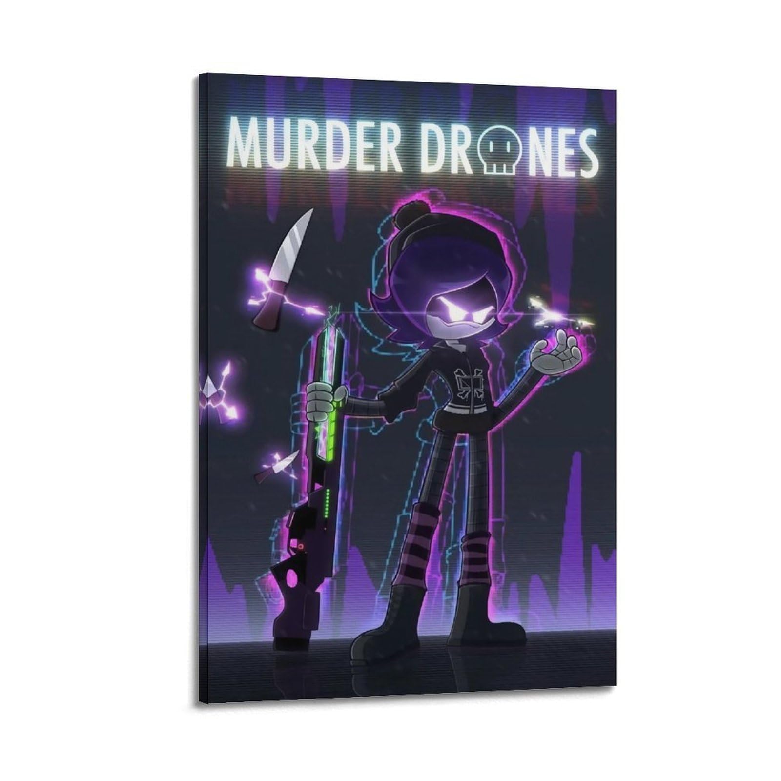 FDRPMHC Murder Drones Canvas Wall Art Decor Living Room Modern Family Bedroom 12x18inch(30x45cm) Frame-style
