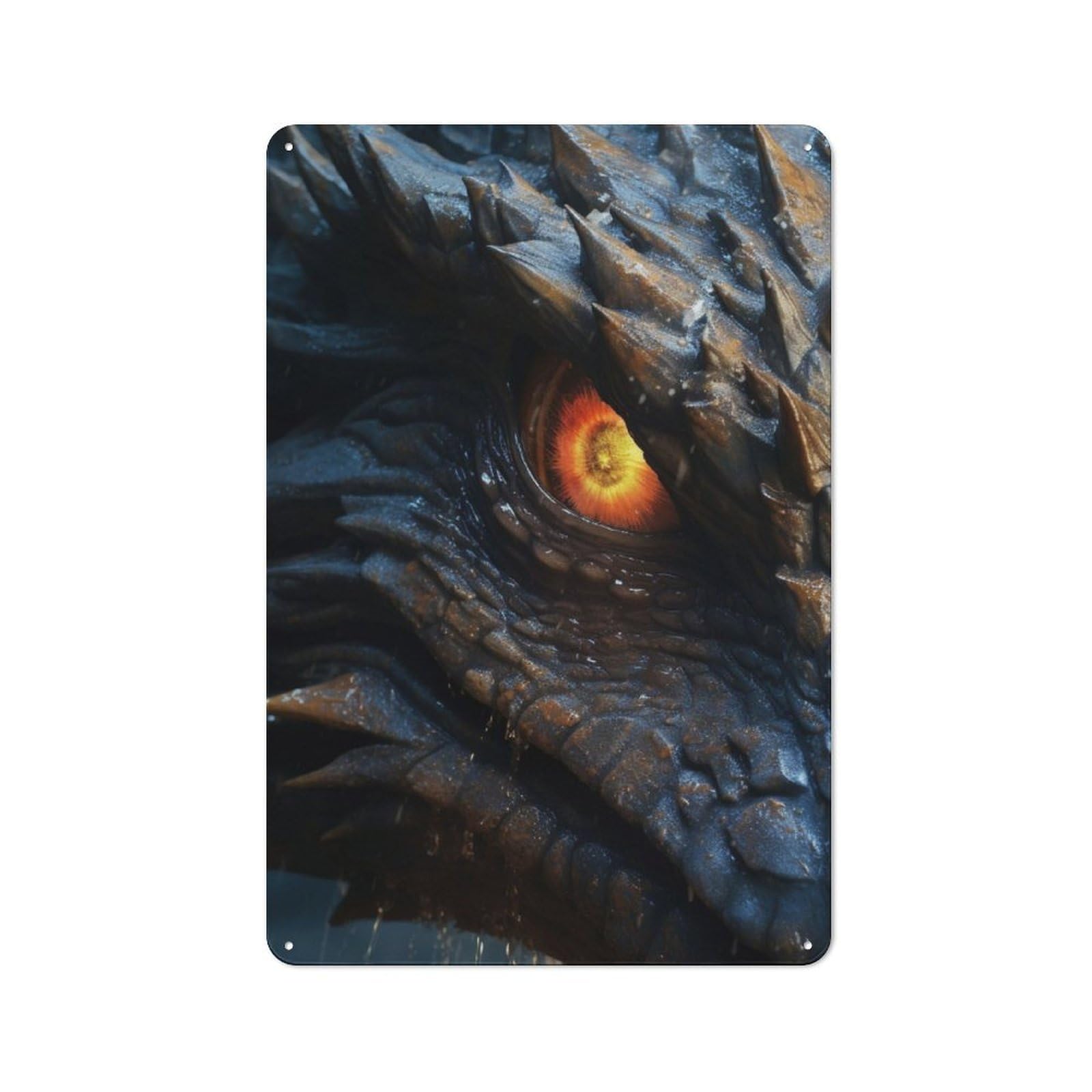 Junmoney Eye Of The Dragon Metal Wall Art Sign 30X20cm, Retro Vintage Wall Decor For Kitchen, Hallway, Bar Or Small Cafe