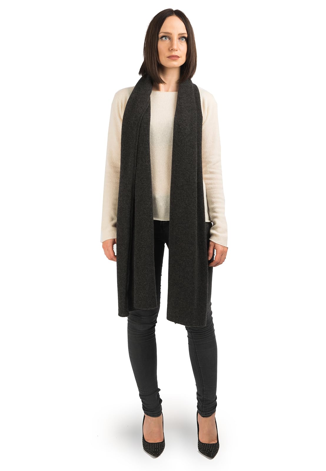 Sciarpa In Puro Cashmere 100% Made In Italy Dalle Piane - Ampia (35x195 Cm), Morbida Ed Elegante, Unisex Per Uomo E Donna