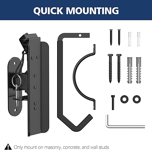 Miniatura 7 de Kesito Soporte de pared giratorio para bicicleta, soporte vertical para bicicleta, gancho para colgar bicicletas, organizador de garaje para colgar