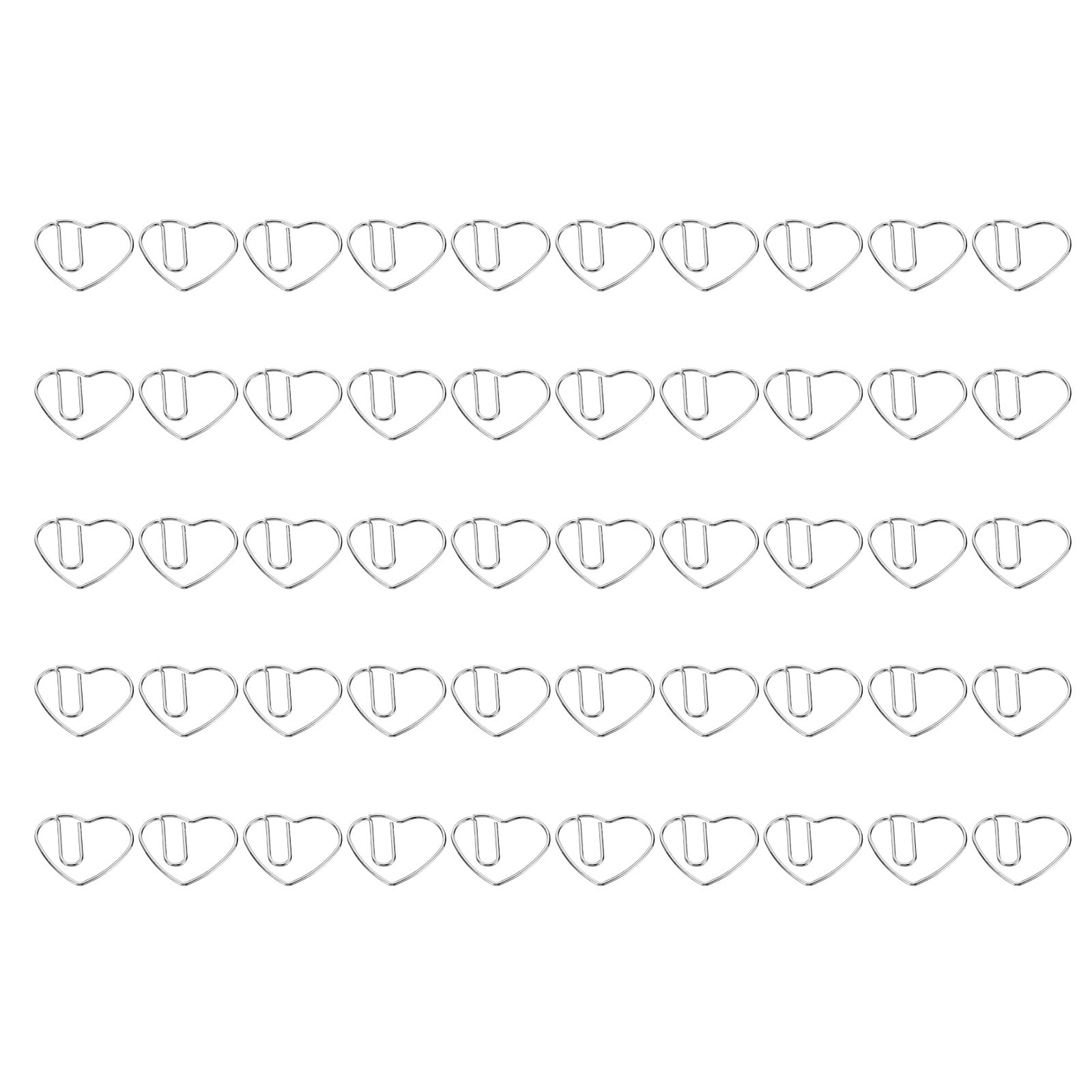 YOKIVE 100 Pcs Paper Clip, Heart-Shaped Clips, Keep Table Neat, Great for Office Art, Home, Daily Use (Silver Tone, 1.1-inch)