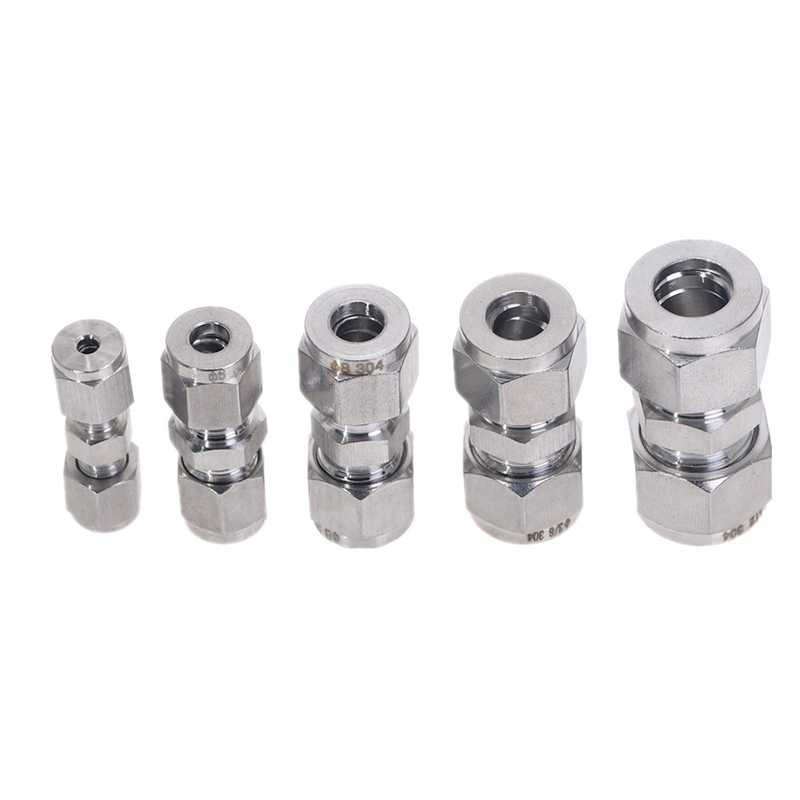 Raccordi per tubi Tubo in acciaio inossidabile e raccordo per tubi a 2 ghiere Raccordo dritto per tubi 304 SS 1/8'' 3/8'' 1/2'' 4 mm 10 mm Ugello per rubinetto per tubo da giardino (Specifiche filet