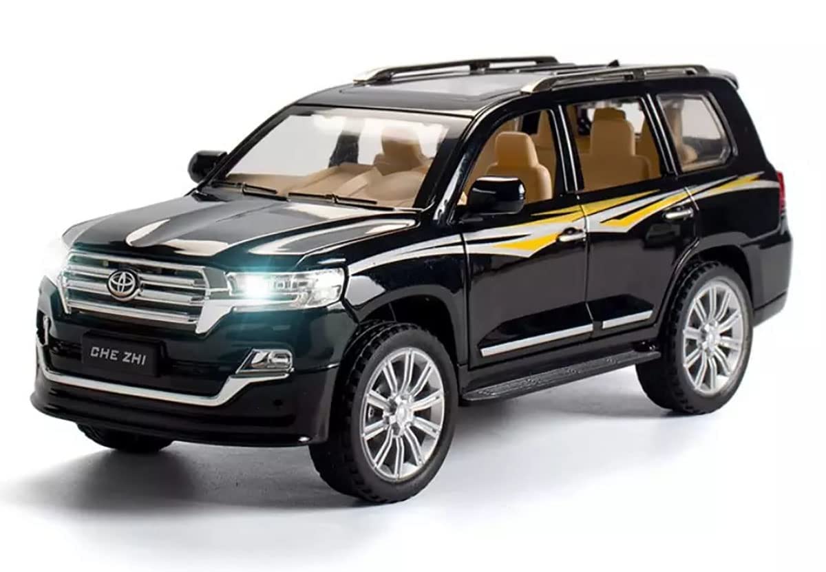 MTG Metro Toys & Gift - Toyota Land Cruiser SUV | 1:24 Scale | Big Size Diecast Model Metal Pull Back Toy car for Kids with Openable Doors & Light, Music Toy Vehicle for Kids 【Colors as Per Stock】