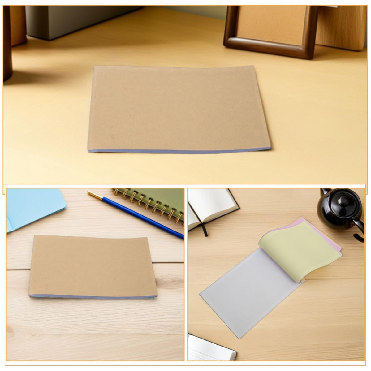 CLISPEED Carnet Autocopiant A5 en Papier Kraft 10 Pièces Écriture Fluide et Duplication Claire pour Prise de Notes Professionnelle et Comptabilité