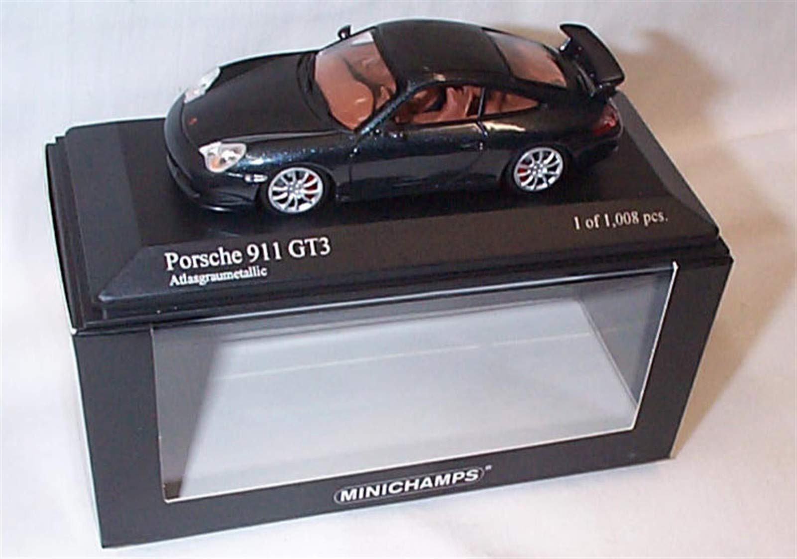 minichamps metallic grey P0RSCHE 911 GT3 car 1.43 scale limited edition diecast model