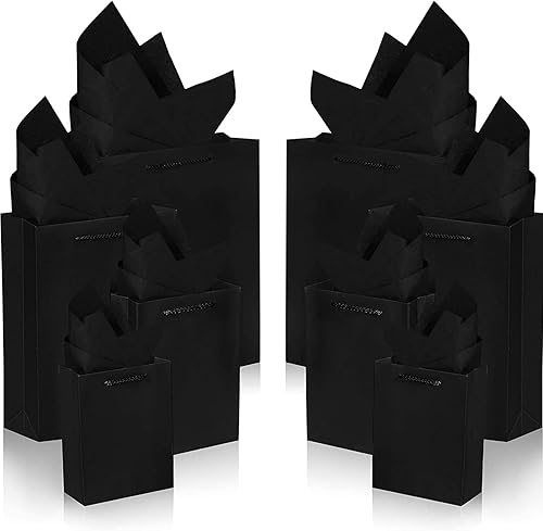 Outus Bolsas de papel kraft con papel de copia de 4 tamaños diferentes bolsas de papel de compras de papel en 6 pulgadas 8 pulgadas 11 pulgadas y 13