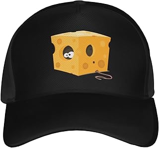 Funny Cartoon Mouse Eating Cheese from The Inside Baseball Cap for Men Women Hat Classic Cotton Adjustable Caps Low Profile Golf Dad Hats for All Seasons Black