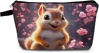 Squirrel Gift Squirrels Makeup Bag Cute Small Organizer Bag with Zipper Squirrel Print Cosmetic Bag Birthday Gifts for Squirrel Lovers Women Sisters Friends
