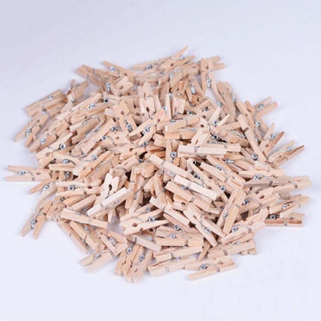 100 Sets of Wooden Clothespin Pins, Mini Clothespin Crafts DIY Wooden Laundry Clothespin Storage Tool